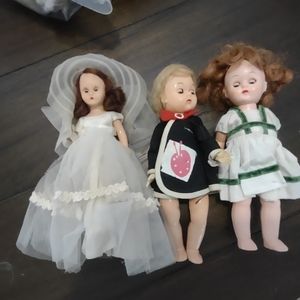 Vintage Dolls - three dolls, approximately 9" tall